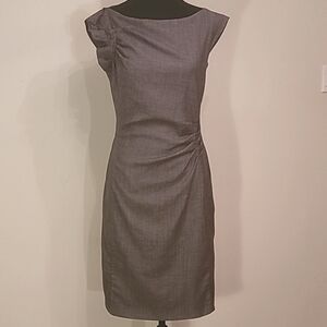 Hugo Boss Gray Sheath Midi Dress